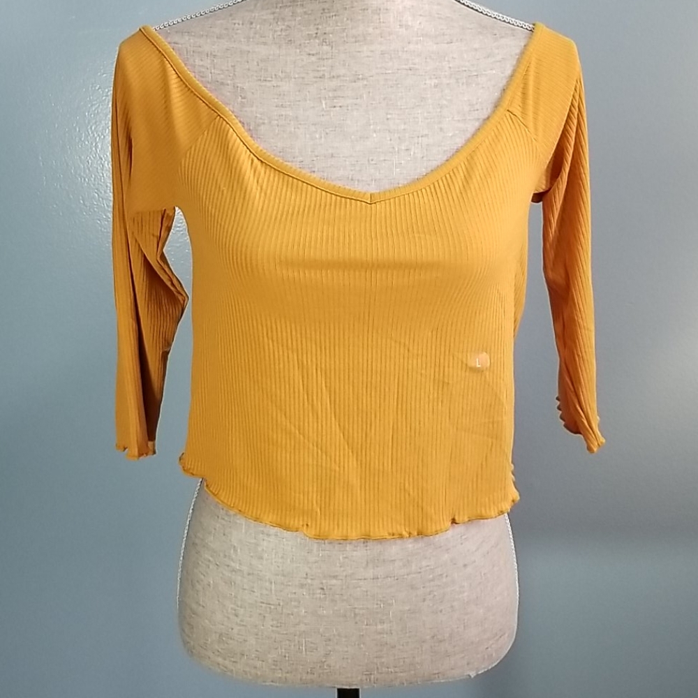 PacSun Me to We Ribbed Crop Top Sz Large, NWT